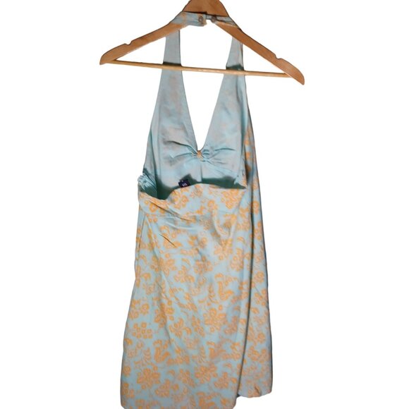 Vintage Gap Halter Dress Womens 10 Mini Sun Dress Floral Flowy Beachy Coastal - Picture 6 of 10